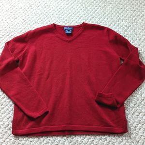 Women's Faconnable Merino Wool Red Sweater Size xs